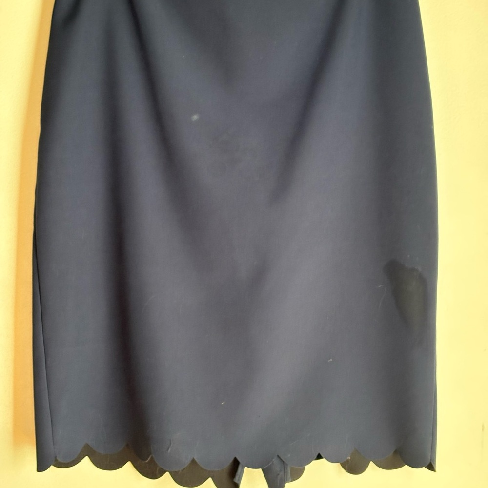 Navy Banana Republic Scuba Scalloped Hem Skirt